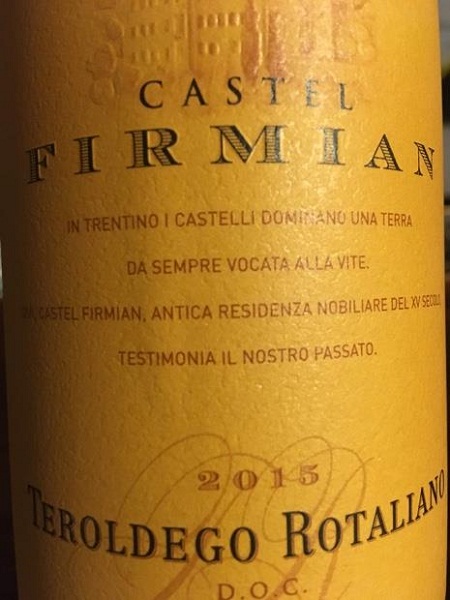 Vang Ý Castel Firmian Teroldego Rotaliano